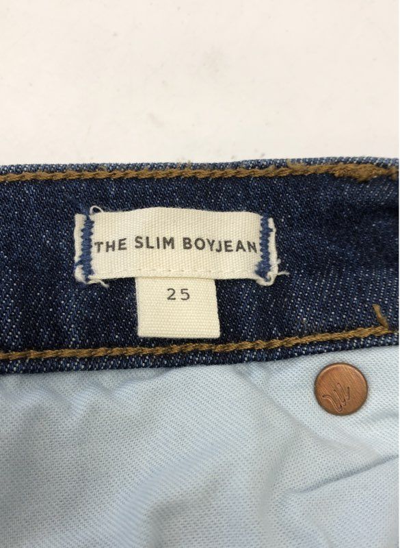 Madewell Women's The Slim Boyjean Blue Raw Hem Stretch Denim NWT Sz 25