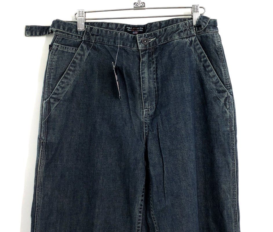 Vintage Y2K Polo Jeans Co Ralph Lauren Womens Dark Wide Leg Carpenter Jeans Sz 6
