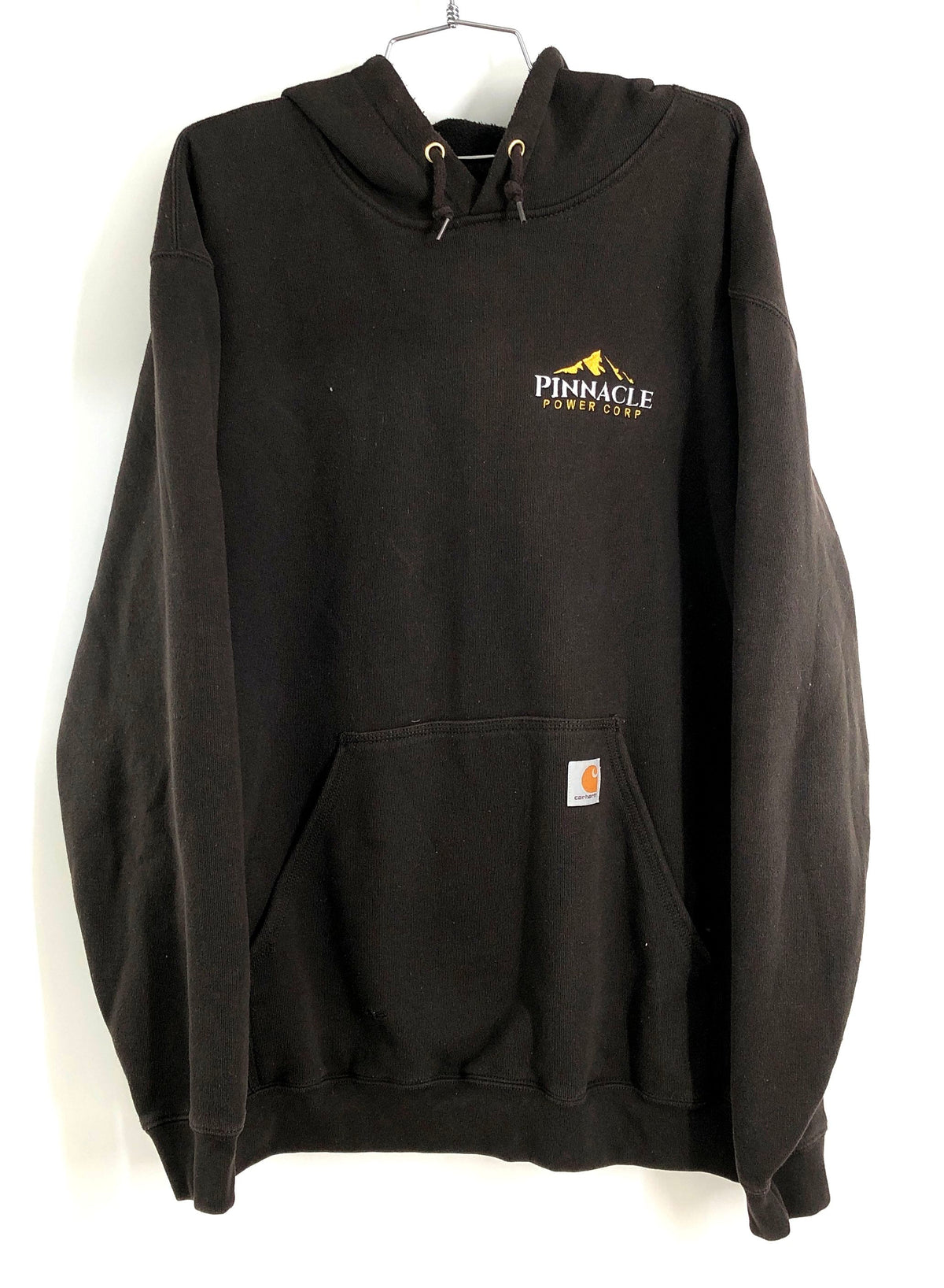Carhartt Men's Dark Brown Pinnacle Power Corp Logo Hoodie K121 Original Fit XL