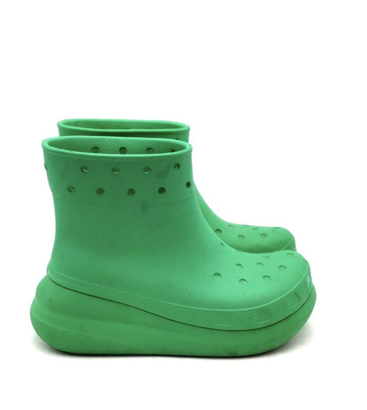 Crocs Men&#39;s Classic Crush 207946 Green Waterproof Rain Boots - Size 6