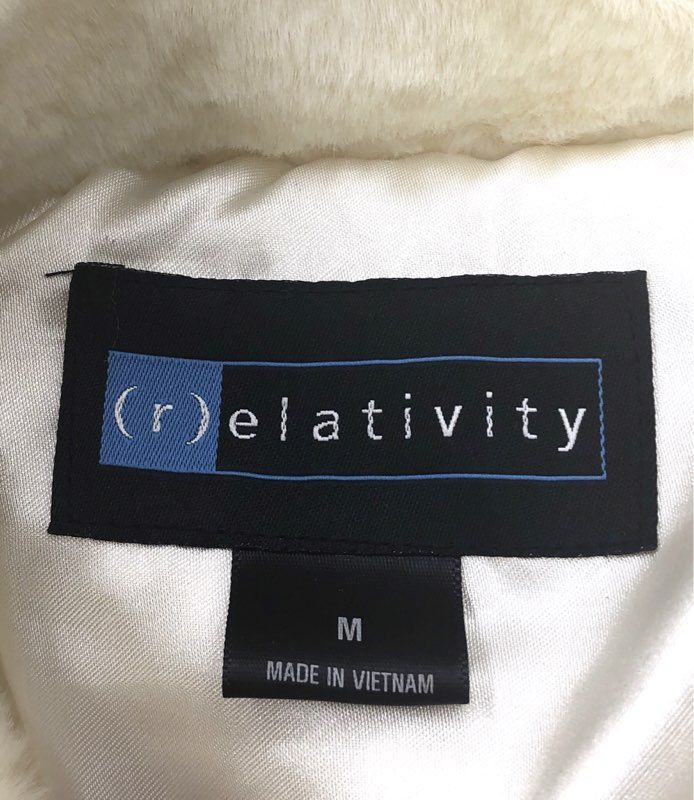 Relativity Women's Ivory Faux Fur Cropped Jacket Bolero Shrug Sz M NWT