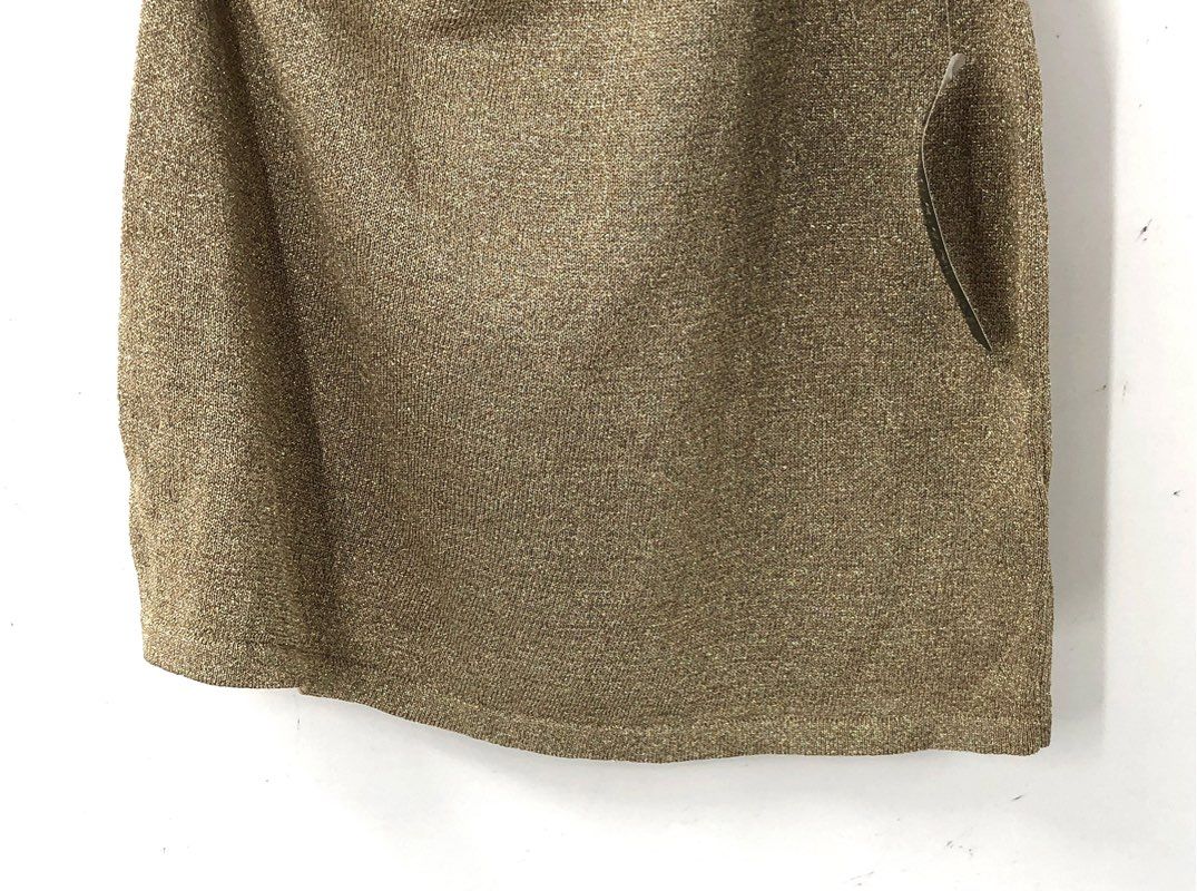 NWT Lauren Ralph Lauren Women's Gold Metallic One Shoulder Top Silk Blend Sz L