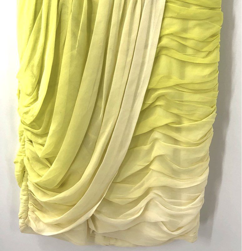 ERIN Erin Fetherston Women's Limeade Silk Ombre Pleated Chiffon Mini Dress Sz 4