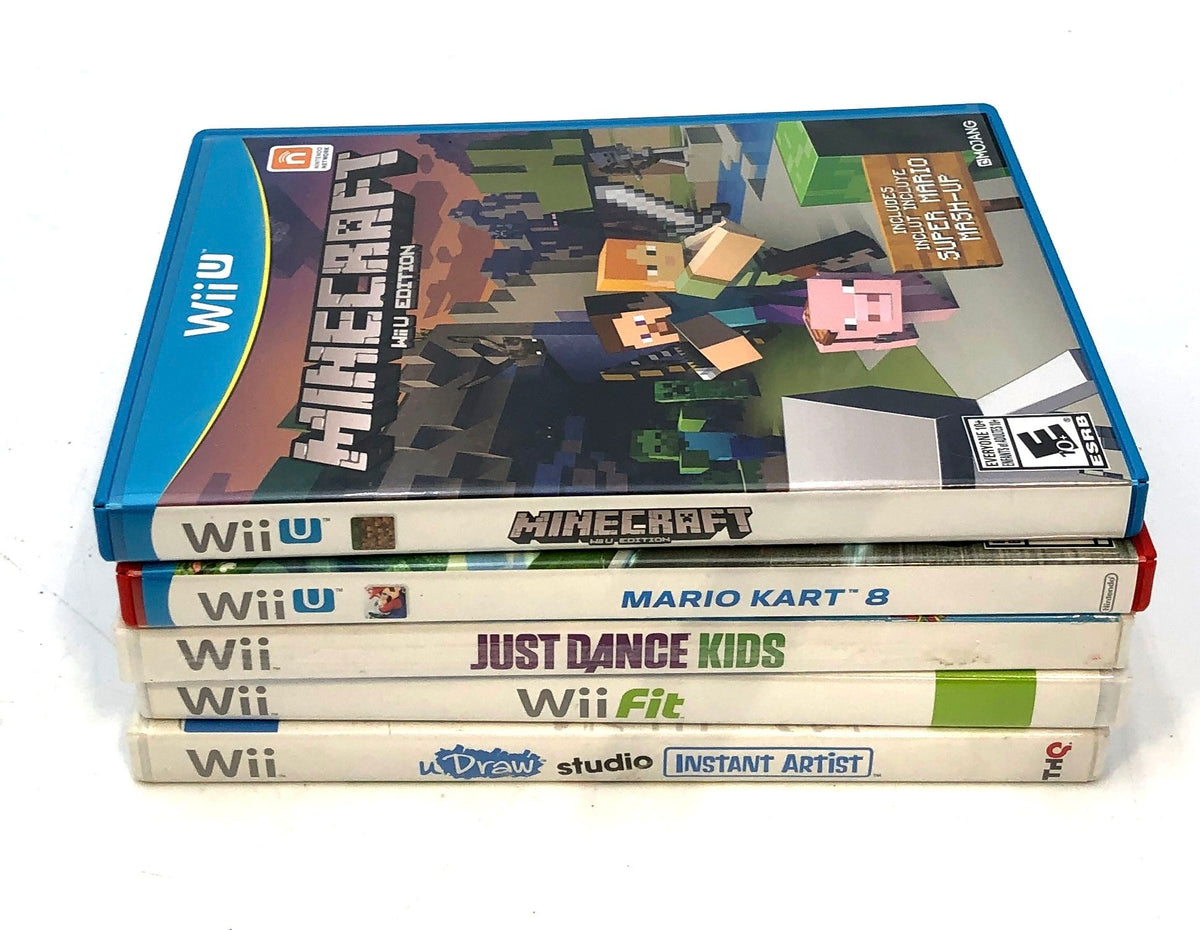 Minecraft Mario Kart 8 Nintendo Wii U & Wii 5 Game Lot