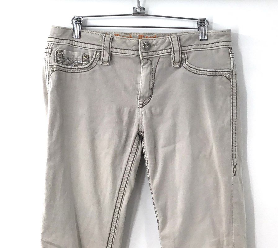 Rock Revival Women's Ena S16 Skinny Jeans Gray Sequin Embellished Sz 30