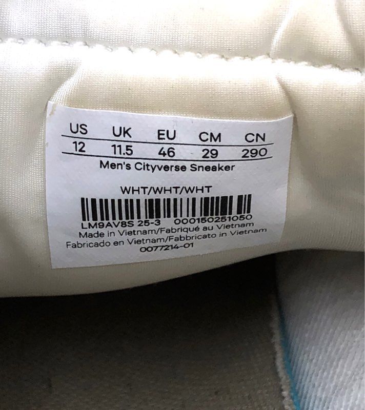 lululemon Men's Cityverse Sneaker White White White Low Top Size 12