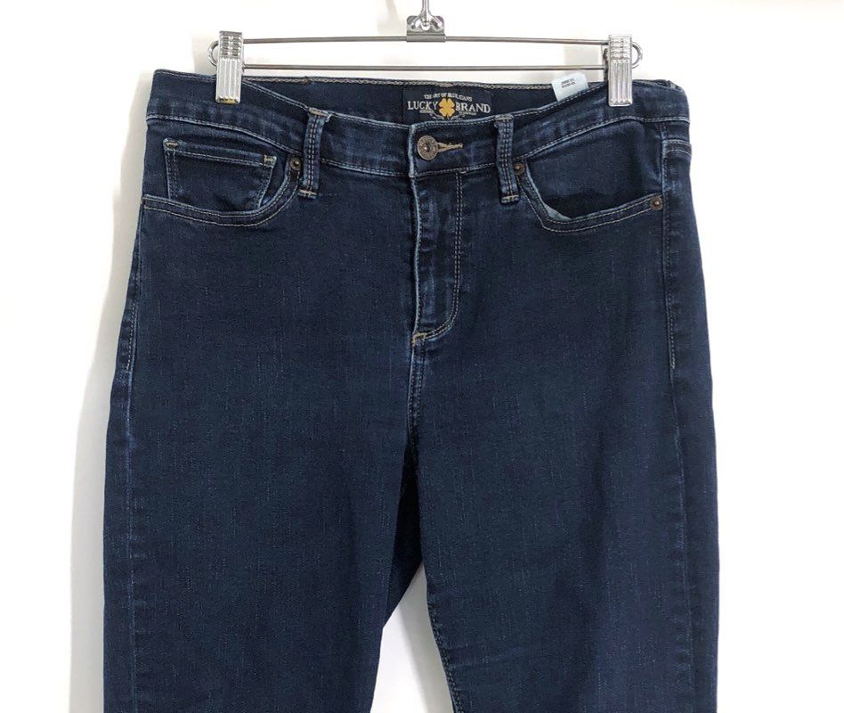 Lucky Brand Women's Dark Indigo Blue Skinny Jeans Stretch Denim Sz 10/30