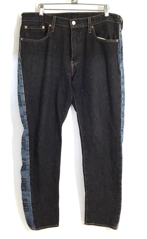 Levi's Men's Hi-Ball Taper Jeans Black Side Logo Stripe Denim Sz 36x30