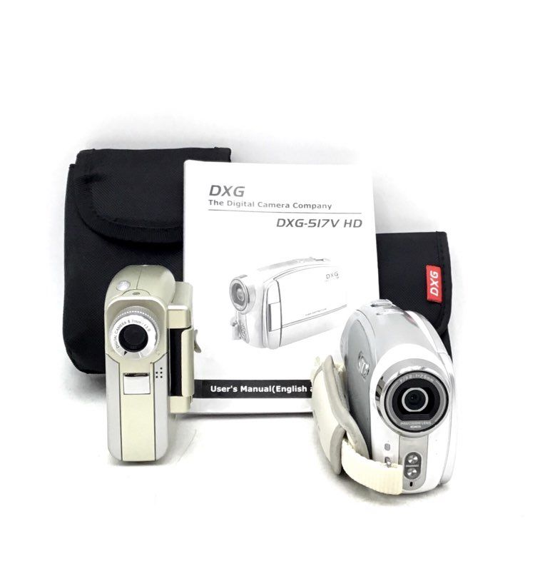 Aiptek, DXG 517V Silver High Definition Handheld Camcorder With Case Lot Of 2