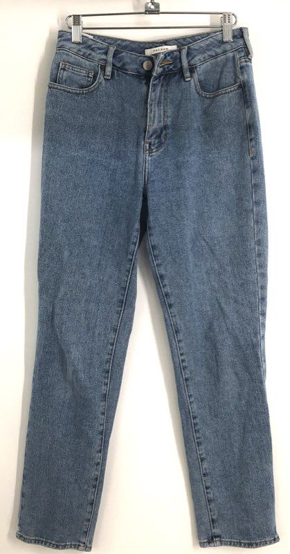 PacSun Women's Blue High Rise 100% Cotton Medium Wash Tapered Leg Jeans