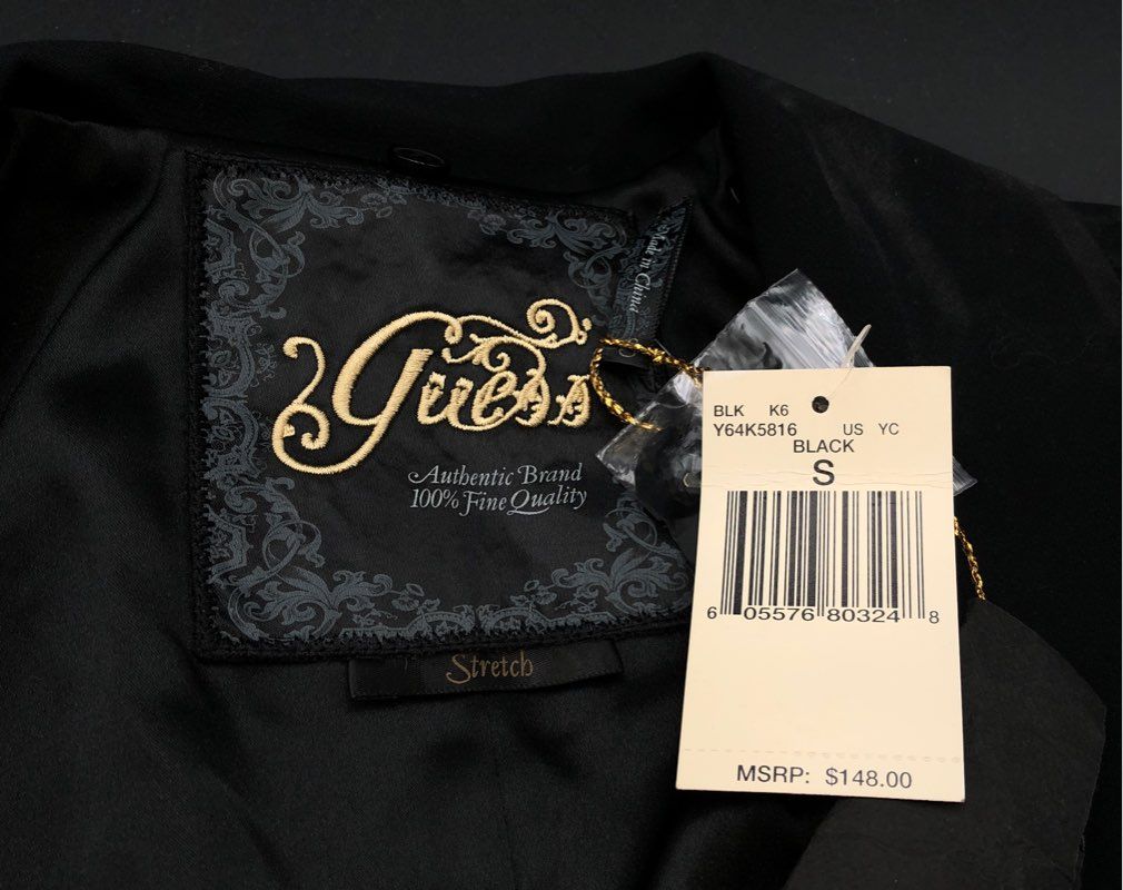 NWT Guess Women&#39;s Black Stretch Blazer - Size Small