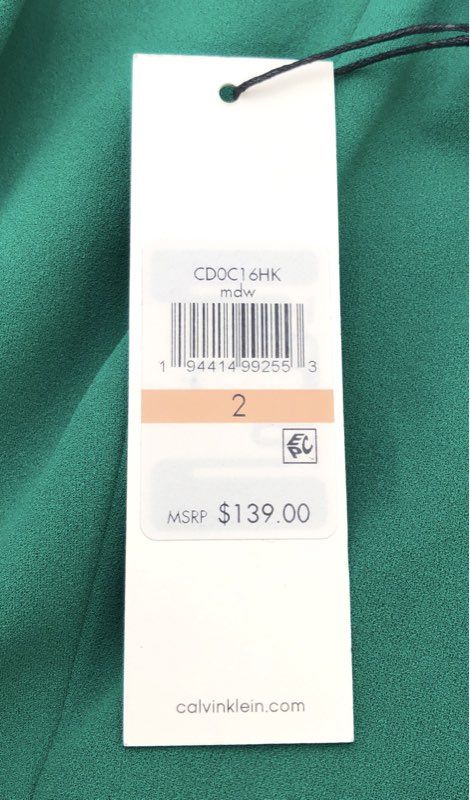 Calvin Klein Women's Green Wide Leg Sleeveless Belted Jumpsuit NWT Size 2