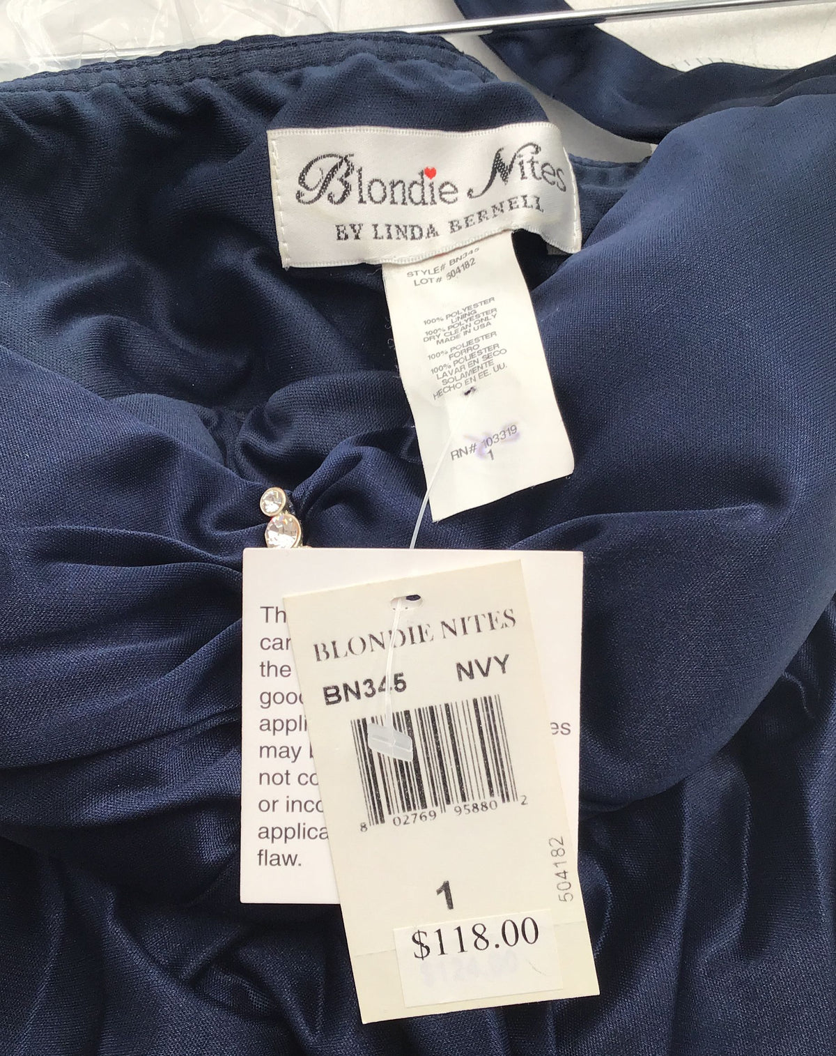 NWT Blondie Nites By Linda Bernell Women&#39;s Navy Blue Halter Neck Maxi Dress-Sz 1