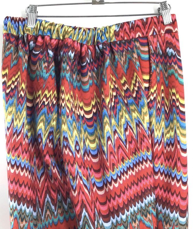 Robert Graham Women's Zigzag Chevron Multicolor Stretch Pull On Pants Size 2
