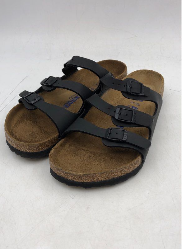 Birkenstock Men&#39;s Black Adjustable Strap Slip-On Slide Sandals - Size 6