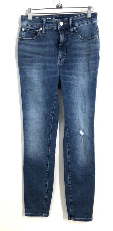 J.Crew Women's Blue Toothpick Skinny High Rise Distressed Jeans Size 27