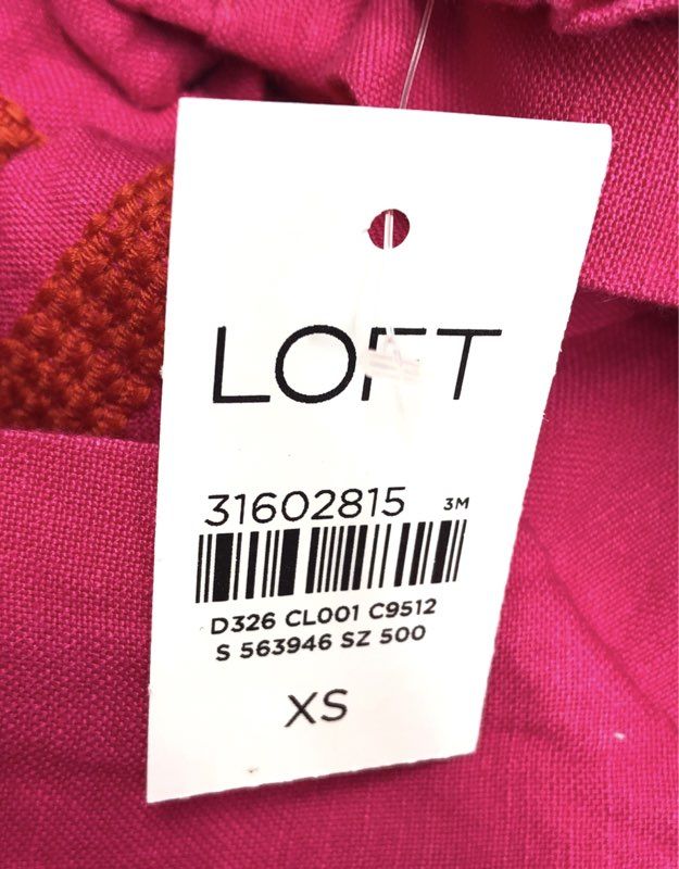 LOFT Women's Pink Embroidered Paperbag Waist Linen Blend Shorts Size XS NWT