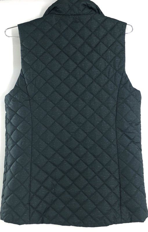 Banana Republic Women's Dark Green Quilted Puffer Vest Full Zip Sz XS