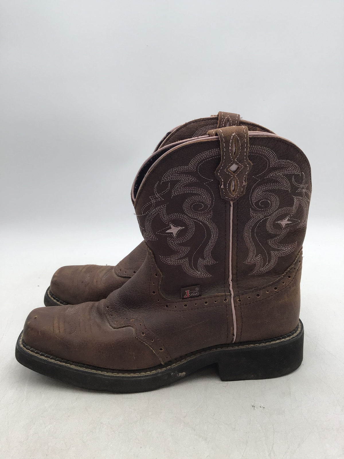 Justin Women&#39;s Gypsy L9965 Brown Leather Mid-Calf Cowgirl Western Boots - Sz 9B