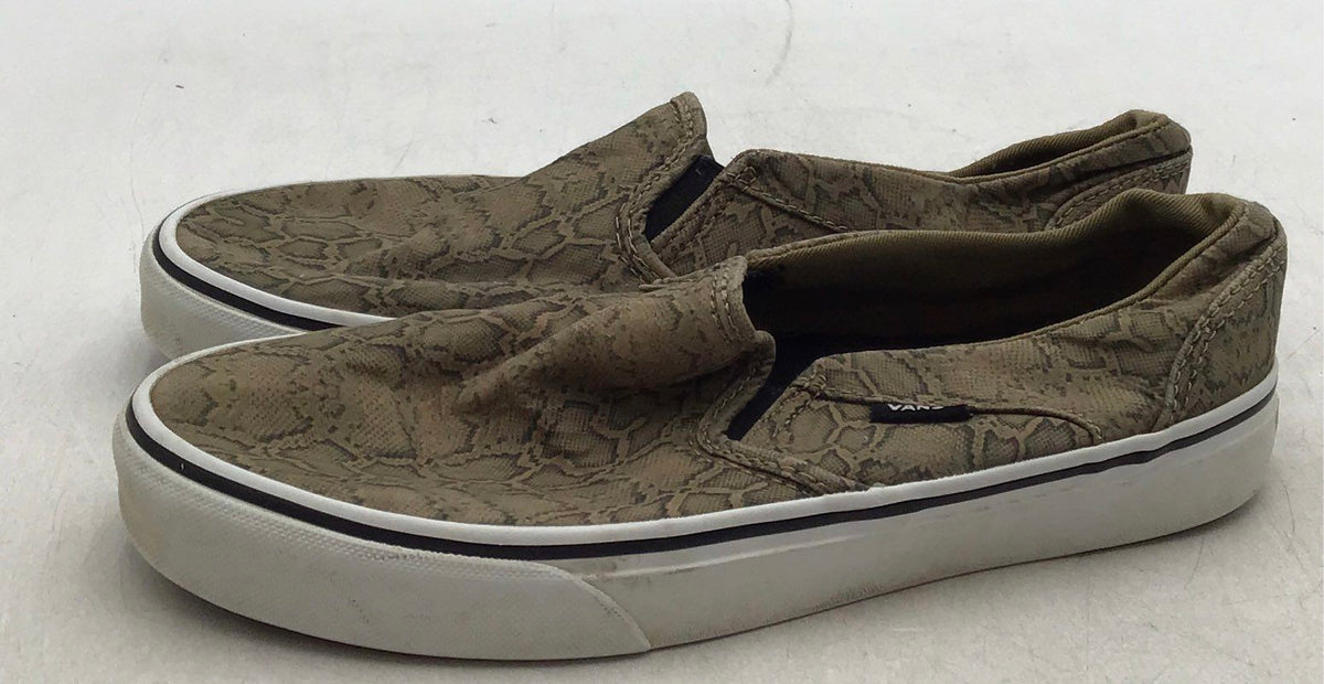 Vans Women&#39;s Brown Slip-On Round Toe Athletic Shoes - Size 8