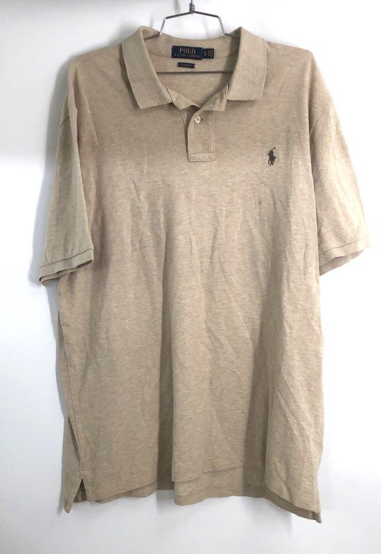 Polo Ralph Lauren Men's Beige Heathered Short Sleeve Classic Fit Polo Shirt XL