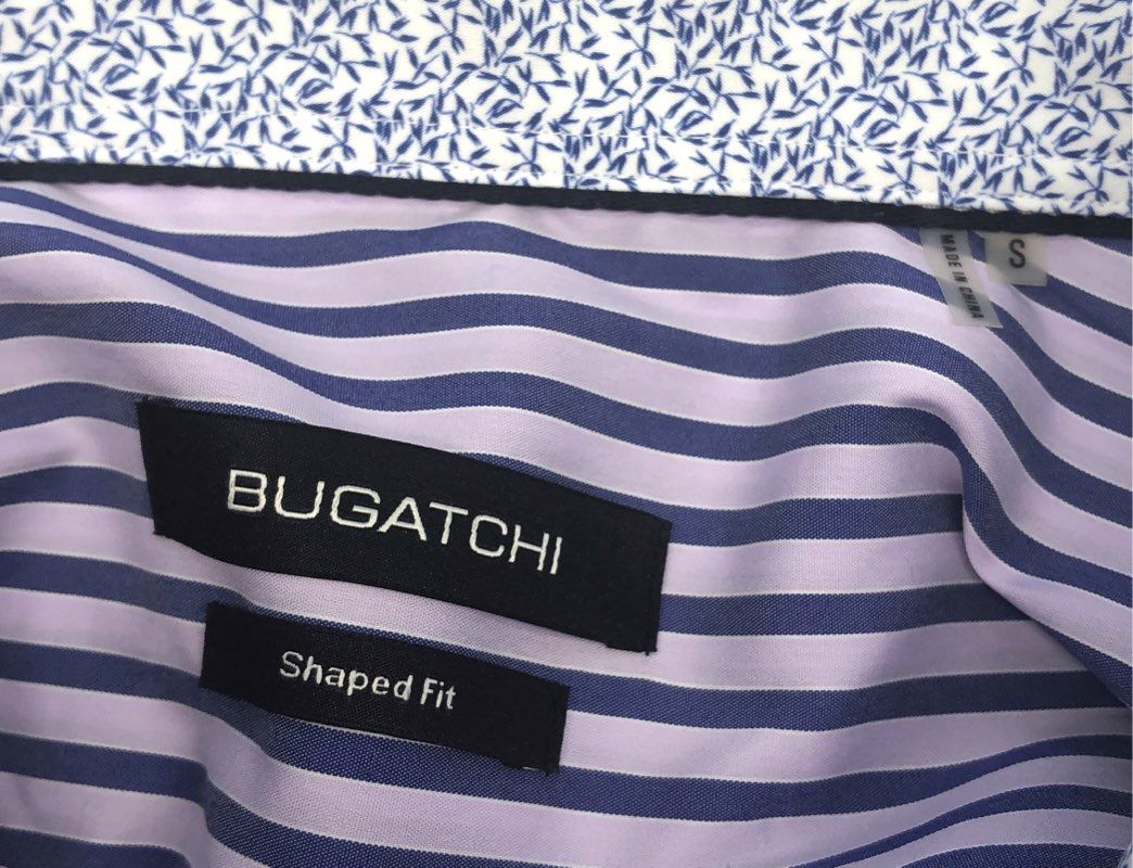 Bugatchi Men's Lavender Striped Shape Fit Button Down Shirt Sz S NWT