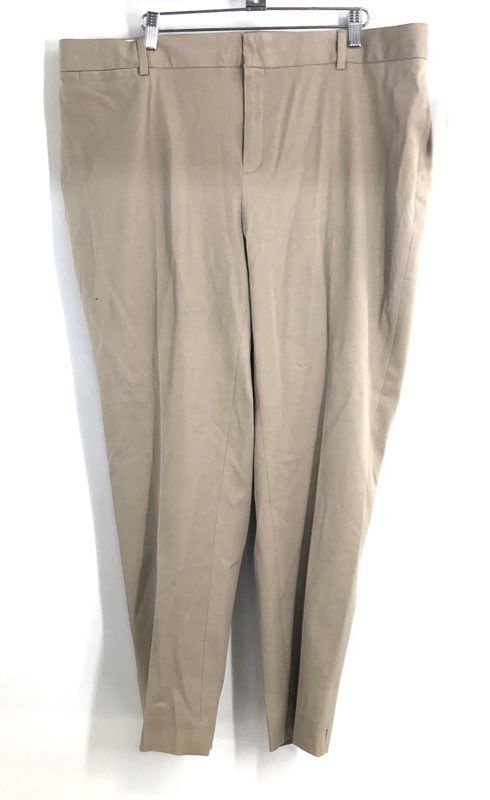 Crown & Ivy Women's Cary Fly Front Pants Lot of 2 Navy Khaki NWT Sz 18W