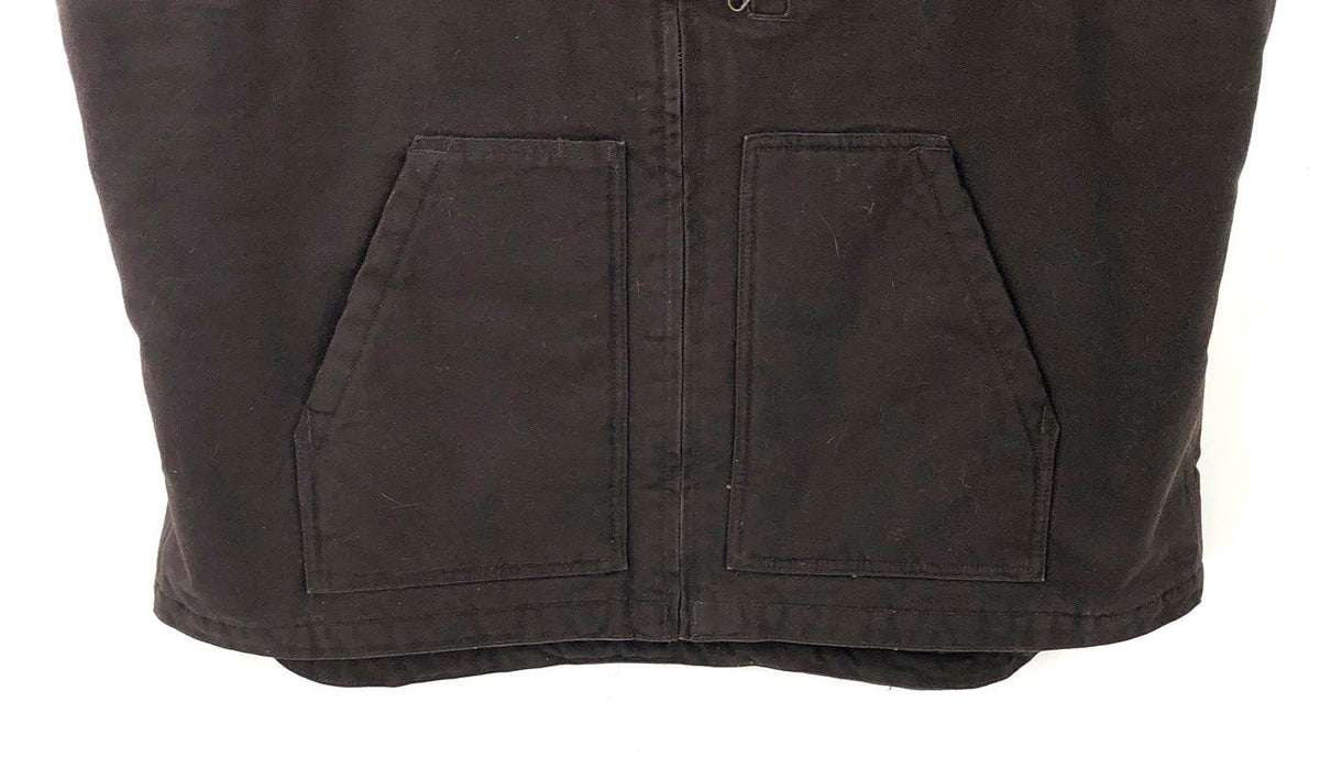 Carhartt Men's Washed Duck Sherpa Lined Work Vest Dark Brown Mock Neck Sz XL