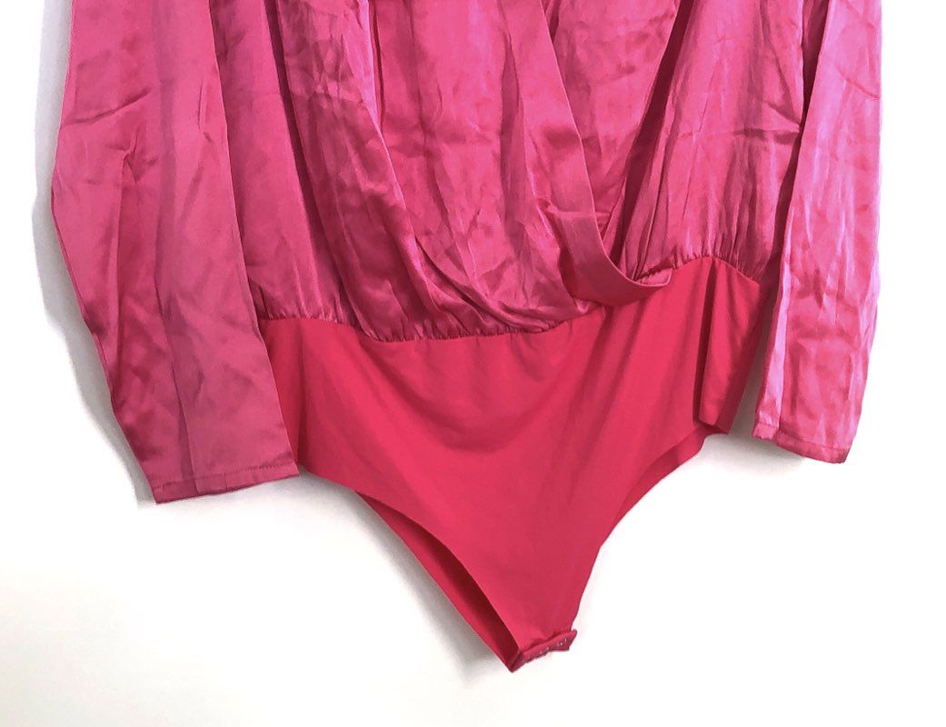 AS by DF Women's Eleutheria Silk Bodysuit Bombshell Pink NWT Sz M