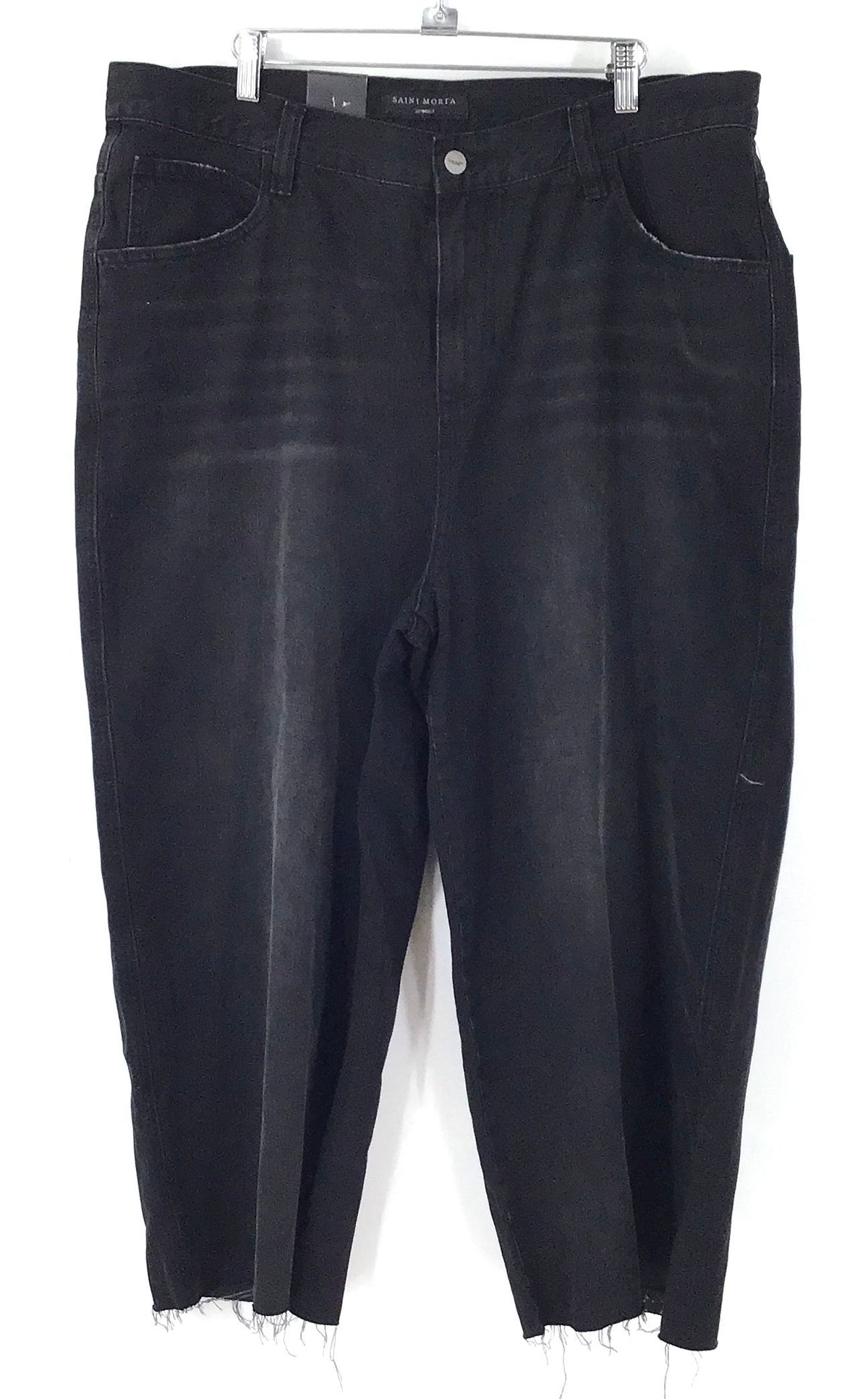 NWT Saint Morta Men's Black Cotton Baggy Straight Jeans - Size 38