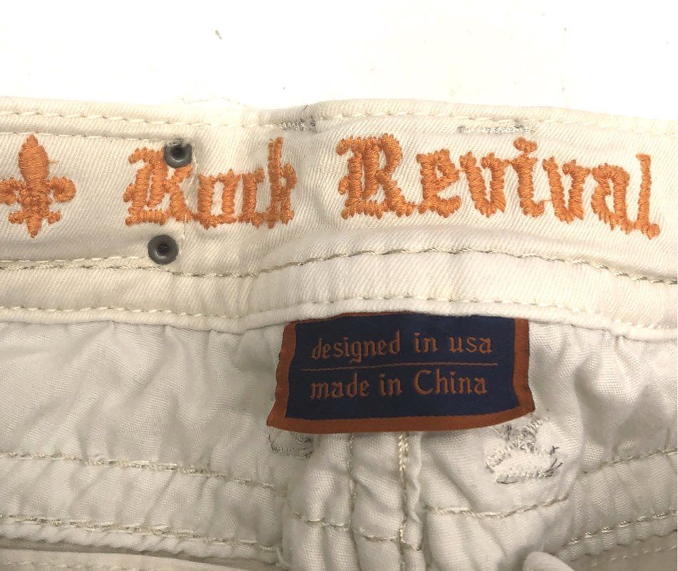 Rock Revival Women's Celinda AK10 Ankle Skinny Off White Flap Pocket Jeans Sz 27