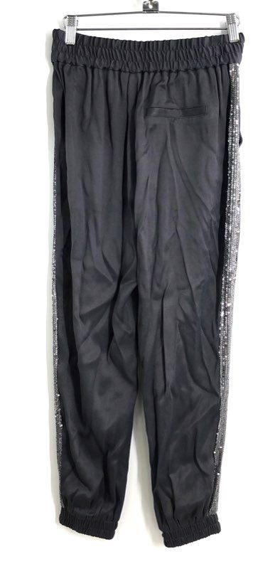 Halogen Women's Gray Forged Sequin Side Stripe Jogger Pants NWT Sz XSP