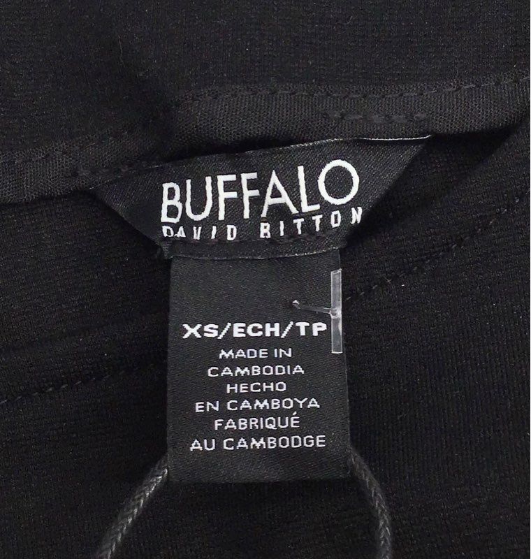 Buffalo David Bitton Women's Black Luxe Ponte Dress 3/4 Sleeve Pockets Sz XS NWT