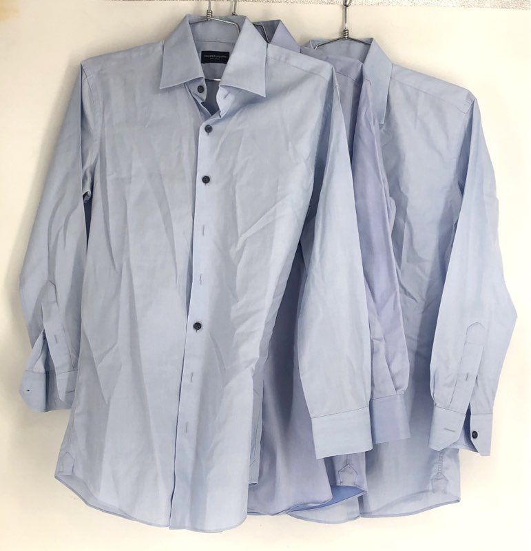 Proper Cloth Men's Blue Button-Up Shirt Lot Of 3