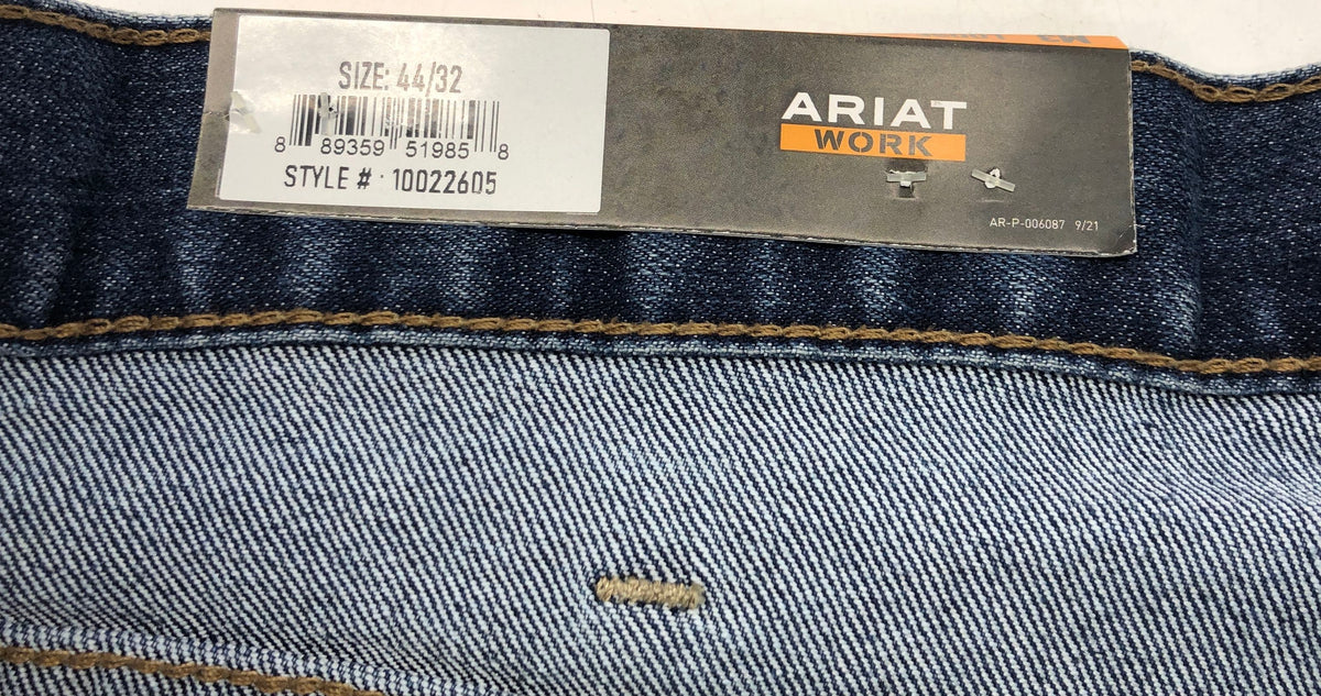 Ariat Men's Rebar M3 Loose Straight Leg DuraStretch Work Jeans Blue Sz 44x32 NWT