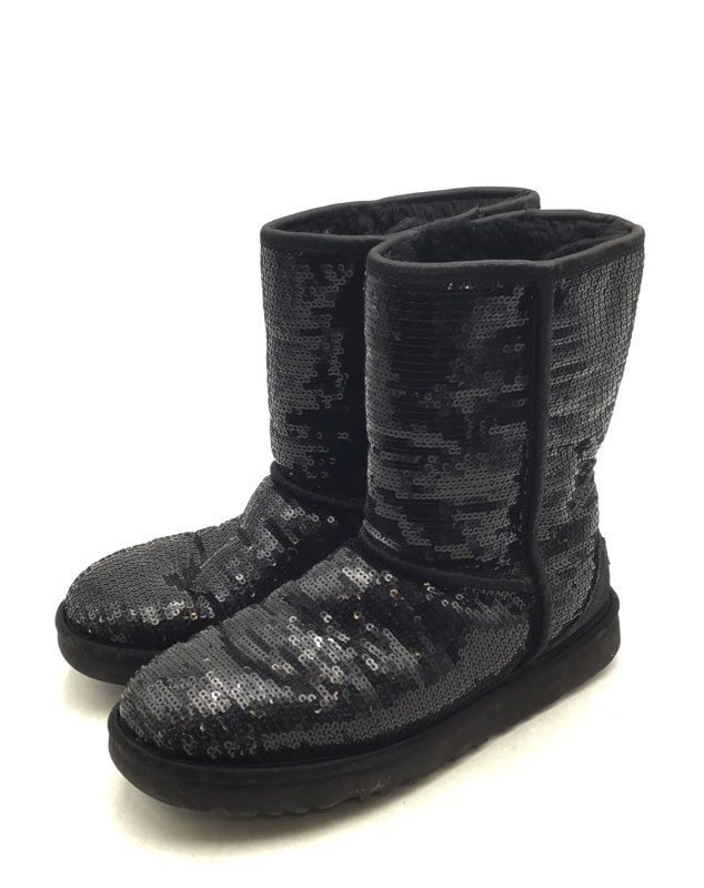 Ugg Women&#39;s Australia Classic Zodiac Black Sequin Sparkle Snow Boots - Size 9