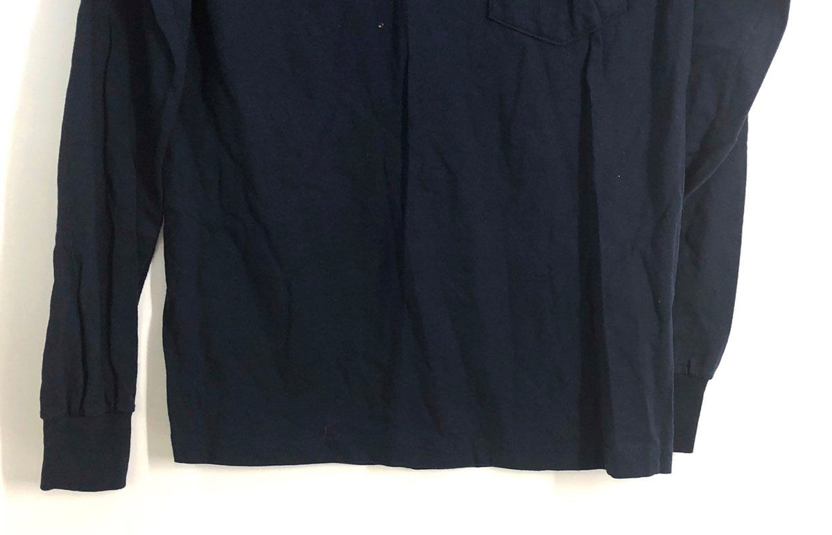 Harley-Davidson Jamaica Motorcycle Long Sleeve Pocket T-Shirt Navy Blue Sz S