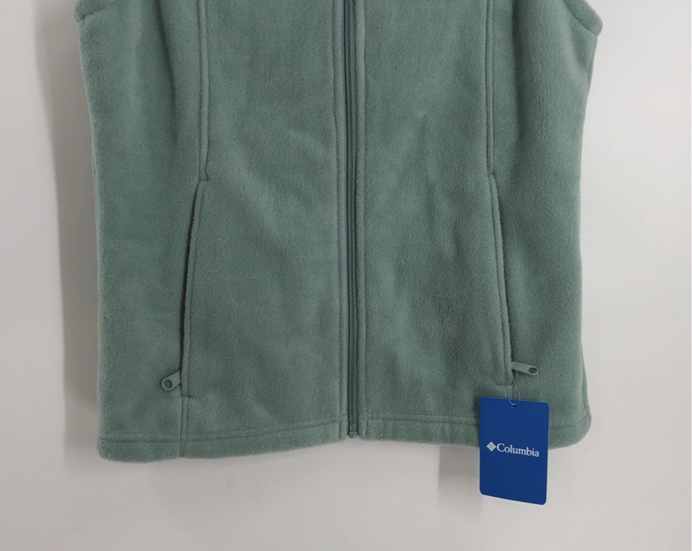 NWT Columbia Women&#39;s Green Sawyer Rapids 2.0 Full-Zip Fleece Vest - Size Small