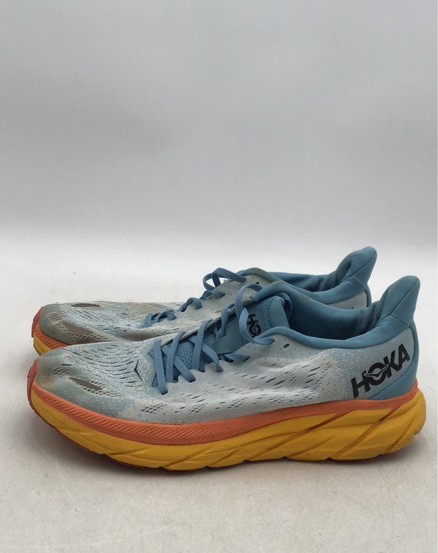 Hoka One One Men&#39;s Clifton 8 1119394 SSIF Blue Lace-Up Athletic Shoes - Size 10D