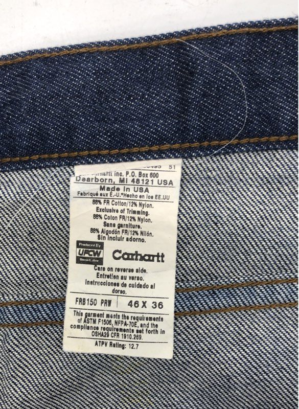 Carhartt Men's FRB150 Flame Resistant Relaxed Fit Jeans Made in USA NWT 46x36