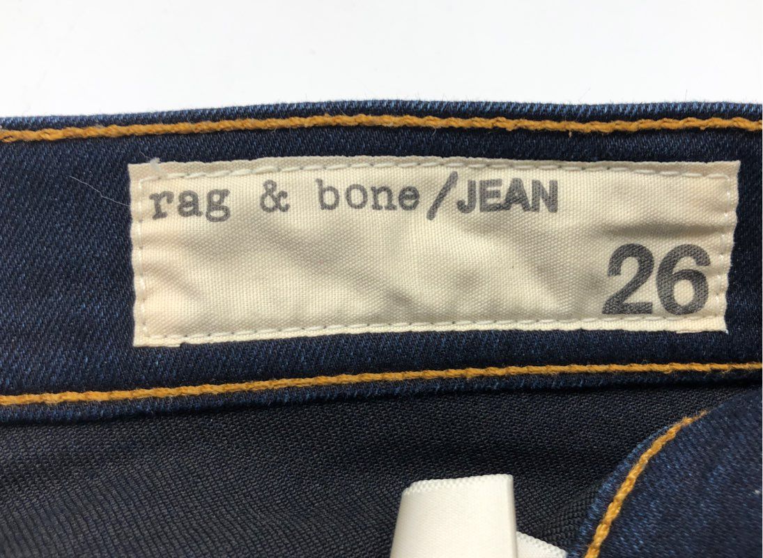 rag & bone Women's Coventry Skinny Jeans Dark Indigo Raw Hem Sz 26