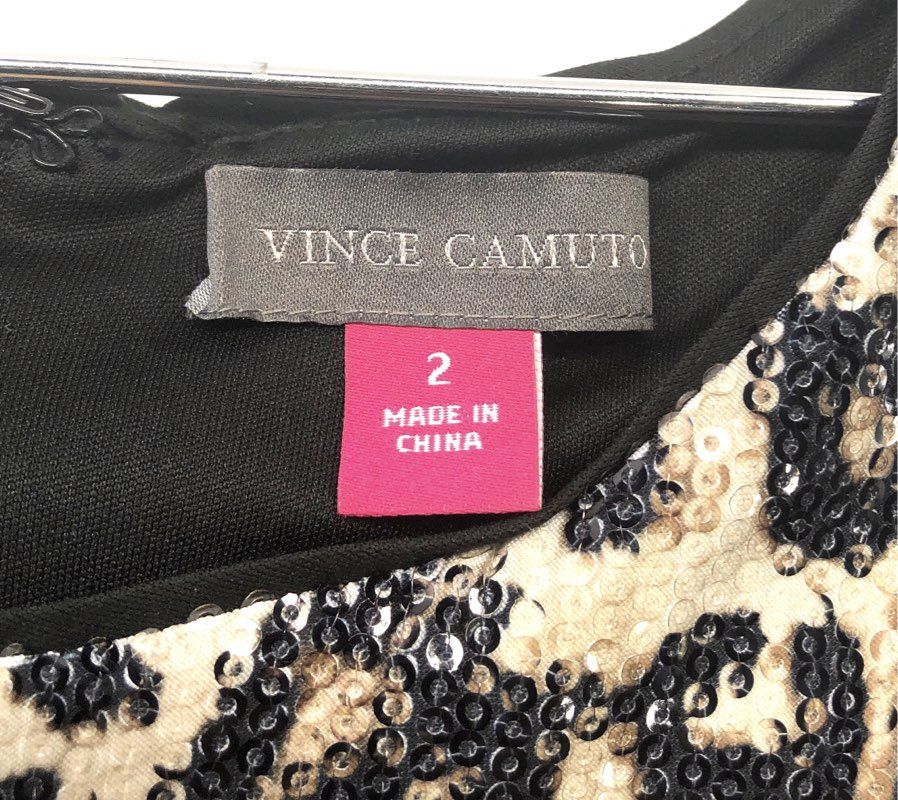 Vince Camuto Women's Highland F1 Leopard Sequin Sheath Dress Size 2 NWT
