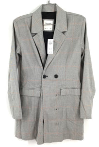 NWT Abercrombie & Fitch Women's Gray Double-Breasted Blazer - Size XSP