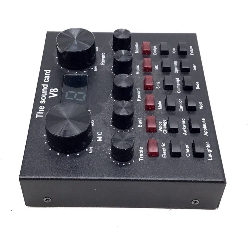 Xo Poppy PY-Podc-BLK The Sound Card V8 Podcast Starter Kit