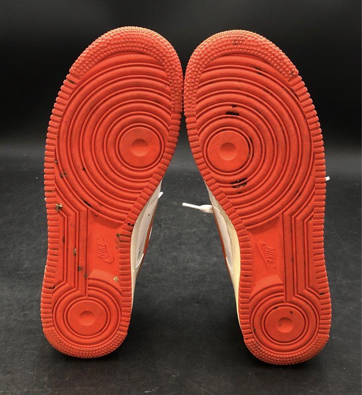 Nike Air Force 1 '07 White Magma Orange Low Top Sneakers Men's Size 9