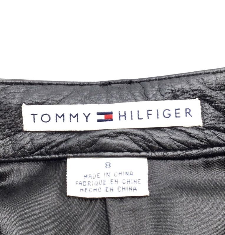 Tommy Hilfiger Women&#39;s Black Leather Straight Leg Dress Pants - Size 8