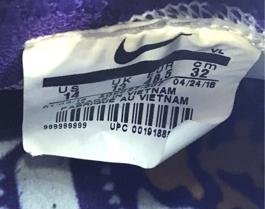 Nike Vapor Untouchable Speed Turf 2 LSU Trainer Shoes Purple Gold Size 14