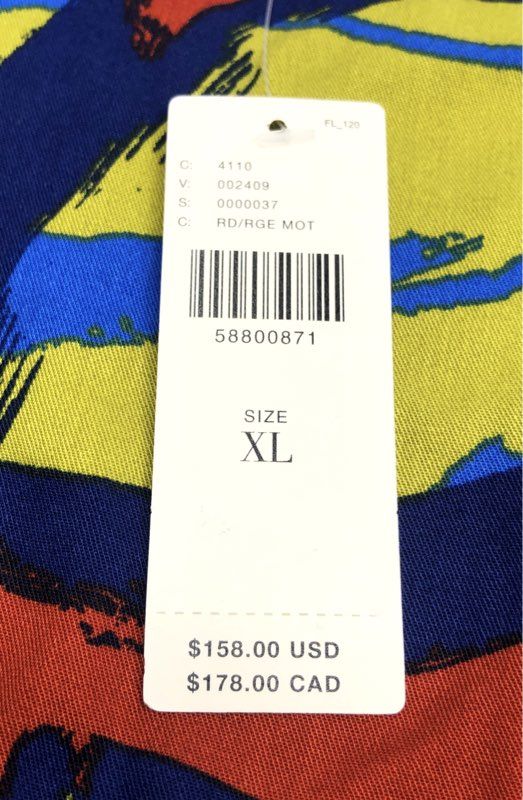 Corey Lynn Calter Women's Leaf Print Blouse Red Multicolor Anthropologie NWT XL