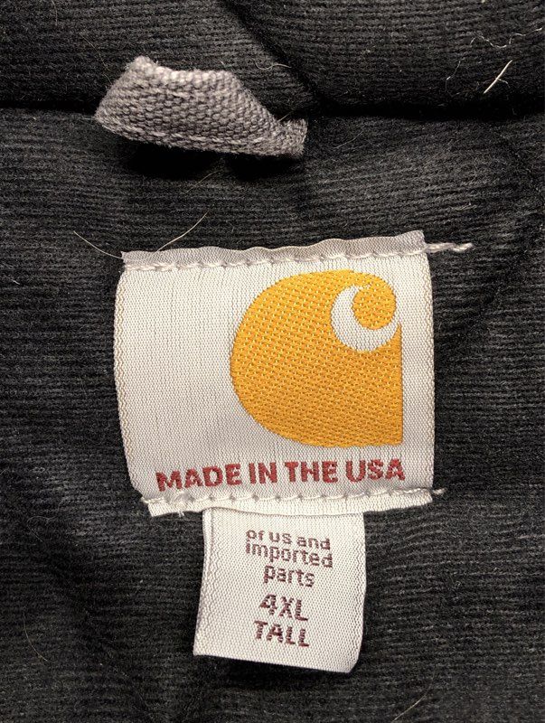 Carhartt Men's J140 Duck Active Jacket Gravel Gray Quilt Lined USA Made 4XL Tall