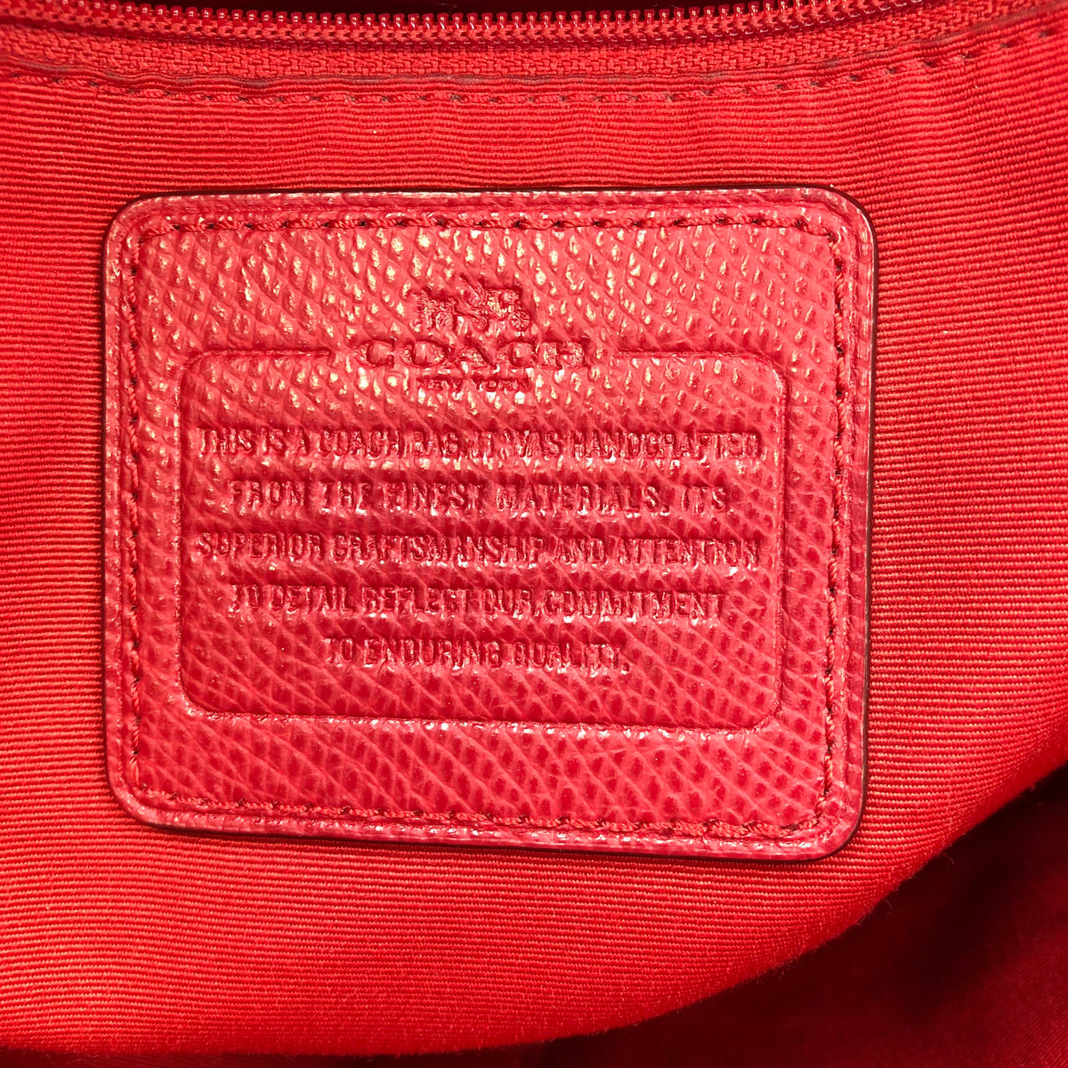 Coach Red Leather 'New York Maggie' Tote Bag (+COA)